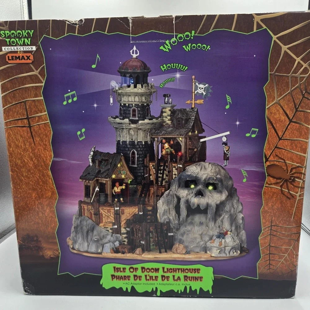 Rare Lemax Spooky Town Isle Of Doom, Lighthouse 2004 MUSIC LIGHTS MOTION Works